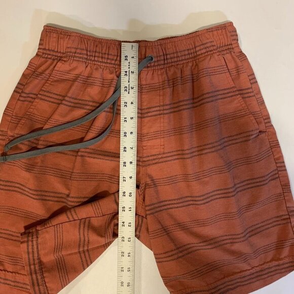 Prana men's  Metric E-Waist Red Clay Stripe 1969451 Boardshort Size S - Picture 12 of 13